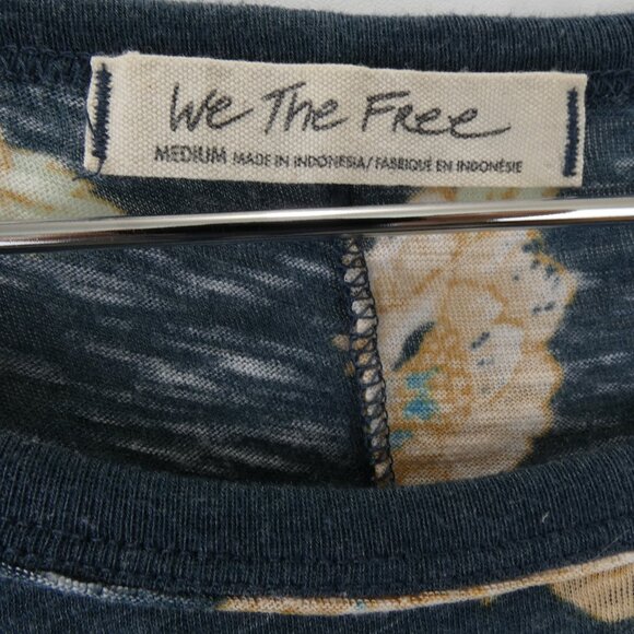 We The Free Shirt Womens Medium Short Sleeve Floral T-Shirt Flower Leaf Pattern - Picture 7 of 12